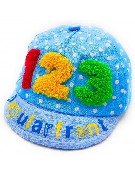 Tradineur - Gorra de bebé con goma para barbilla, 100% algodón, suave, verano, protección solar, unisex, 0 - 3 meses, color alea