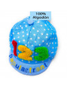 Tradineur - Gorra de bebé con goma para barbilla, 100% algodón, suave, verano, protección solar, unisex, 0 - 3 meses, color alea