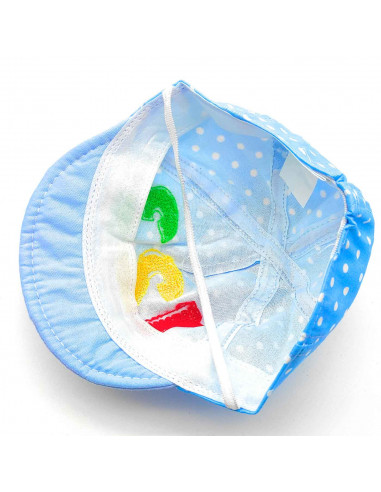 Tradineur - Gorra de bebé con goma para barbilla, 100% algodón, suave, verano, protección solar, unisex, 0 - 3 meses, color alea