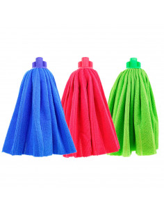 Tradineur - Pack de 24 fregonas Ballarina de microfibra ecológica, 30 x 13 x 7 cm, colores surtidos