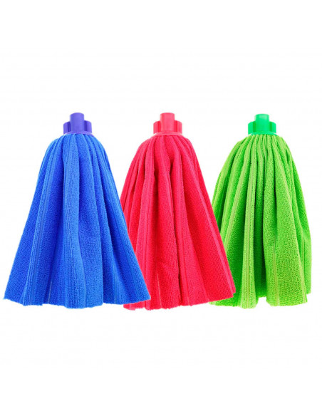 Tradineur - Pack de 24 fregonas Ballarina de microfibra ecológica, 30 x 13 x 7 cm, colores surtidos