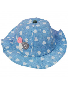 Tradineur - Gorro de bebé con goma para barbilla, 100% algodón, suave, verano, protección solar, niña, 1 a 2 años, color aleator