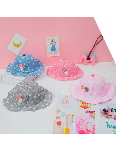 Tradineur - Gorro de bebé con goma para barbilla, 100% algodón, suave, verano, protección solar, niña, 1 a 2 años, color aleator