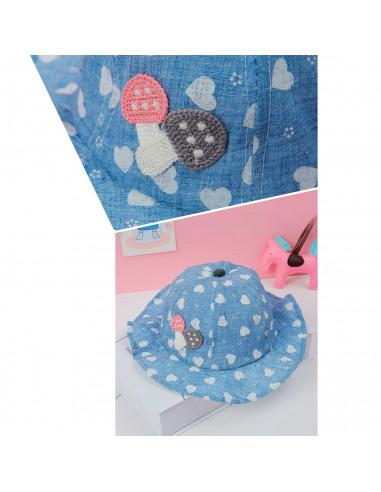 Tradineur - Gorro de bebé con goma para barbilla, 100% algodón, suave, verano, protección solar, niña, 1 a 2 años, color aleator