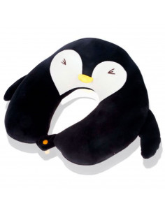 Tradineur - Cojín de viaje con forma de pingüino, almohada para cuello de spandex, suave y liviana, alivio de estrés, reposacabe