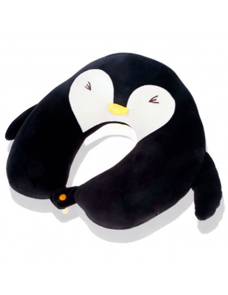 Tradineur - Cojín de viaje con forma de pingüino, almohada para cuello de spandex, suave y liviana, alivio de estrés, reposacabe