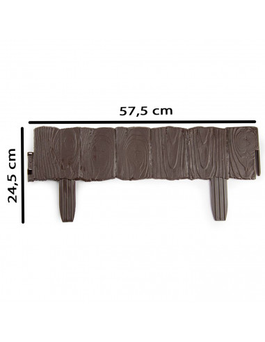 Tradineur - Valla de plástico decorativa de jardín - Borde para cespéd, plantas, flores, decoración de exterior - N.º 3 - 24,5 x