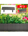 Tradineur - Valla de plástico decorativa de jardín - Borde para cespéd, plantas, flores, decoración de exterior - N.º 3 - 24,5 x
