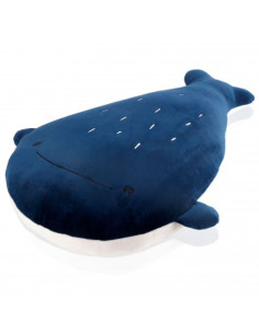 Tradineur - Almohada de viaje con forma de ballena, cojín de poliéster, suave y liviana, alivio de estrés, reposacabezas, 42 x 2