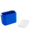 Tradineur - Nevera portátil con asa, polipropileno, porta alimentos y bebidas para playa, acampada (Azul y blanco, 10 litros, 25