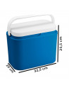 Tradineur - Nevera portátil con asa, polipropileno, porta alimentos y bebidas para playa, acampada (Azul y blanco, 10 litros, 25