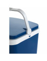 Tradineur - Nevera portátil rígida con asa, polipropileno, porta alimentos y bebidas para playa, acampada (Azul y blanco, 24 lit