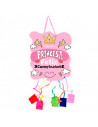 Tradineur - Piñata de princesa, feliz cumpleaños, cartón, para rellenar con golosinas, chuches, niñas, decoración infantil, fies