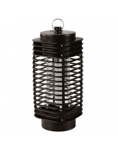 Tradineur - Lámpara antimosquitos eléctrica 3 W, luz portátil atrapa insectos, trampa para moscas, polillas, hogar, jardín (Negr