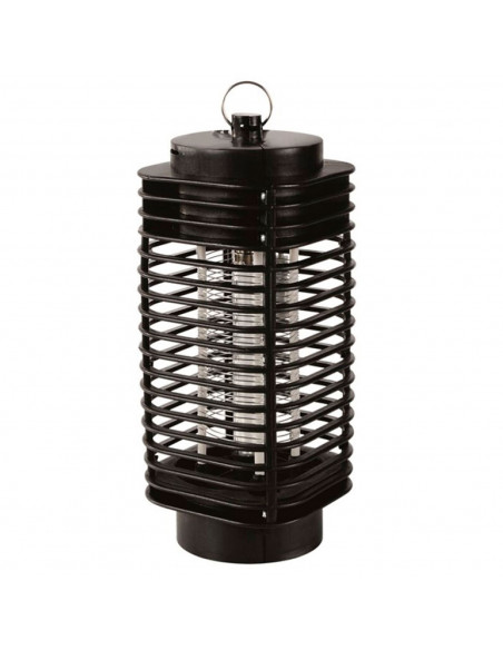 Tradineur - Lámpara antimosquitos eléctrica 3 W, luz portátil atrapa insectos, trampa para moscas, polillas, hogar, jardín (Negr