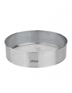 Tamizador reposteria acero inoxidable de 24 cm y malla fina. Cedazo de cocina, escurridor metálico para tamizar harina, azúcar,
