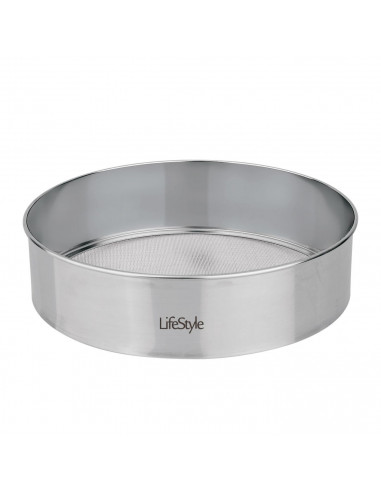 Tamizador reposteria acero inoxidable de 24 cm y malla fina. Cedazo de cocina, escurridor metálico para tamizar harina, azúcar,