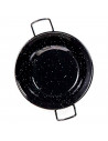 Tradineur - Paellera honda con asas, acero esmaltado, 1 ración, cocinar paella, arroces, apta para cocina de gas y horno (Negro,