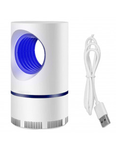 Tradineur - Lámpara antimosquitos 5 W, cable usb, luz portátil atrapa insectos, trampa para moscas, polillas, hogar, jardín, 21,