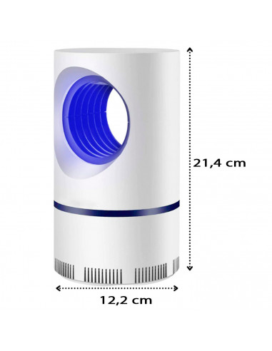 Tradineur - Lámpara antimosquitos 5 W, cable usb, luz portátil atrapa insectos, trampa para moscas, polillas, hogar, jardín, 21,