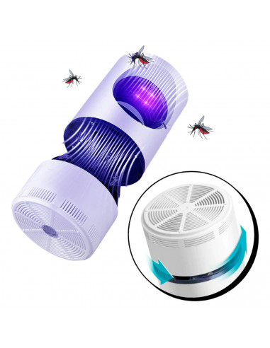 Tradineur - Lámpara antimosquitos 5 W, cable usb, luz portátil atrapa insectos, trampa para moscas, polillas, hogar, jardín, 21,