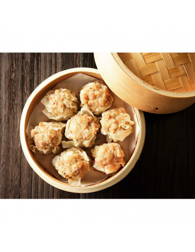 Tradineur - Vaporera de bambú con tapa, cesta de vapor para dim sum, arroz, verduras, carne, recipiente tradicional para cocción