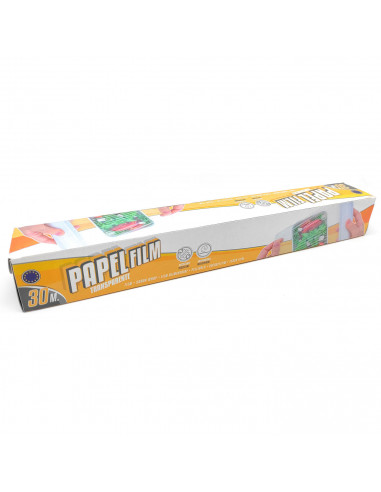 Tradineur - Film transparente de polietileno, apto para contacto con alimentos, impermeable, resistente, fácil de cortar, cocina