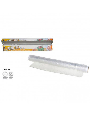 Tradineur - Film transparente de polietileno, apto para contacto con alimentos, impermeable, resistente, fácil de cortar, cocina
