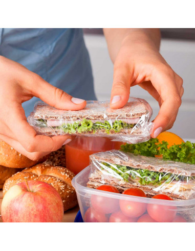 Tradineur - Film transparente de polietileno, apto para contacto con alimentos, impermeable, resistente, fácil de cortar, cocina