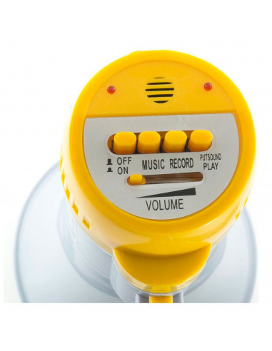Tradineur - Megáfono con mango plegable, altavoz portátil profesional con ajuste de volumen, sirena y grabadora de sonido, 25 x