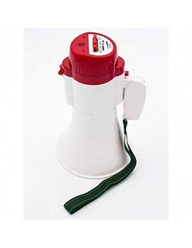 Tradineur - Megáfono con mango plegable, altavoz portátil profesional con ajuste de volumen, sirena y grabadora de sonido, 25 x