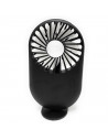 Tradineur - Mini ventilador portátil recargable con soporte, ventilador de mano, 3 velocidades, silencioso, diseño compacto, 13,