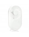 Tradineur - Mini ventilador portátil recargable con soporte, ventilador de mano, 3 velocidades, silencioso, diseño compacto, 13,