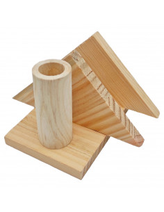 Tradineur - Servilletero con palillero de madera natural sin tratar, soporte para servilletas y palillos, diseño tradicional, 7,