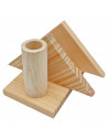 Tradineur - Servilletero con palillero de madera natural sin tratar, soporte para servilletas y palillos, diseño tradicional, 7,