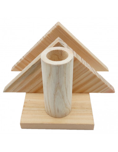 Tradineur - Servilletero con palillero de madera natural sin tratar, soporte para servilletas y palillos, diseño tradicional, 7,