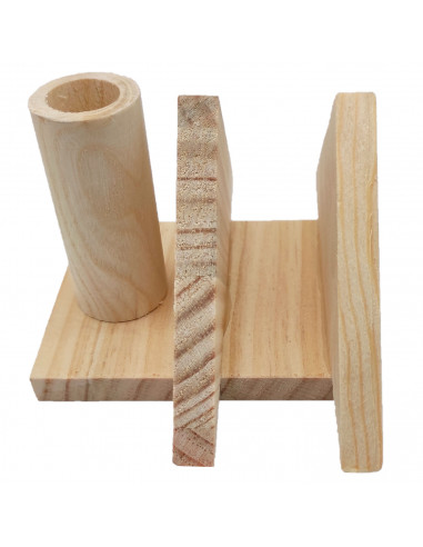 Tradineur - Servilletero con palillero de madera natural sin tratar, soporte para servilletas y palillos, diseño tradicional, 7,