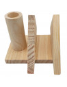 Tradineur - Servilletero con palillero de madera natural sin tratar, soporte para servilletas y palillos, diseño tradicional, 7,