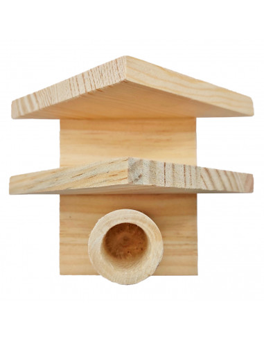 Tradineur - Servilletero con palillero de madera natural sin tratar, soporte para servilletas y palillos, diseño tradicional, 7,
