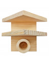 Tradineur - Servilletero con palillero de madera natural sin tratar, soporte para servilletas y palillos, diseño tradicional, 7,
