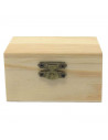 Tradineur - Caja rectangular de madera natural sin tratar con cierre metálico, cajita de almacenaje para joyas, manualidades, 5
