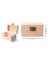 Tradineur - Caja rectangular de madera natural sin tratar con cierre metálico, cajita de almacenaje para joyas, manualidades, 5