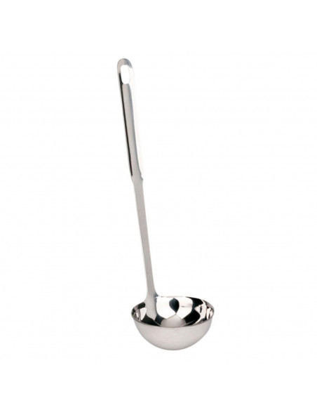 Tradineur - Cazo para servir de acero inoxidable 31 x 9,5 x 3 cm, cucharón, cacillo de cocina con agujero para colgar, apto para