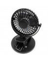 Tradineur - Mini ventilador recargable portátil con pinza, rotación 360º, 3 velocidades, silencioso, diseño compacto, 22 x 10,5