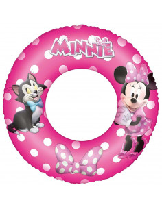 Tradineur - Flotador hinchable infantil de Minnie Mouse, vinilo, incluye válvula de seguridad, inflable para niñas, playa y pisc