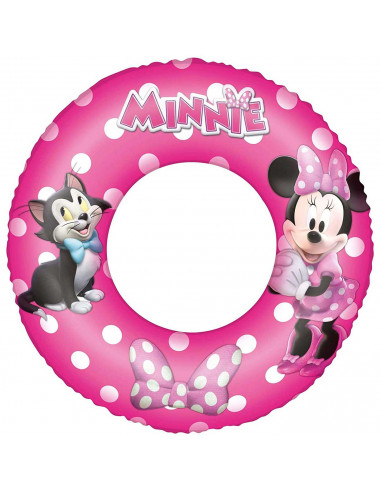 Tradineur - Flotador hinchable infantil de Minnie Mouse, vinilo, incluye válvula de seguridad, inflable para niñas, playa y pisc