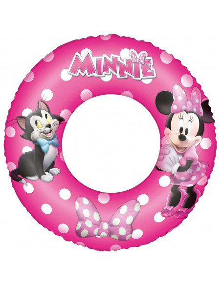 Tradineur - Flotador hinchable infantil de Minnie Mouse, vinilo, incluye válvula de seguridad, inflable para niñas, playa y pisc