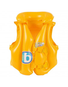 Tradineur - Chaleco hinchable infantil, incluye hebillas ajustables, cuello inflable y 3 cámaras de aire, niños, playa, piscina