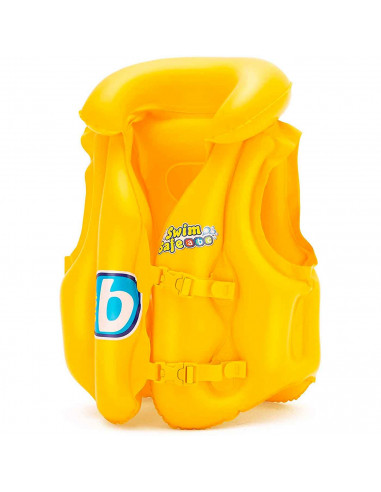 Tradineur - Chaleco hinchable infantil, incluye hebillas ajustables, cuello inflable y 3 cámaras de aire, niños, playa, piscina