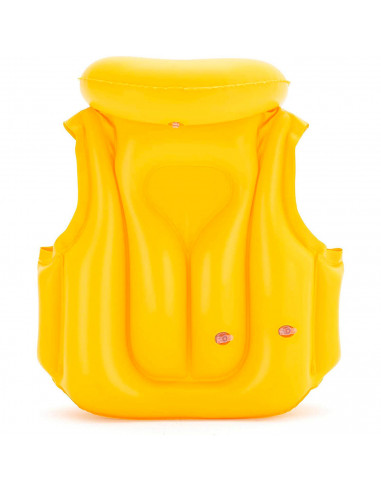 Tradineur - Chaleco hinchable infantil, incluye hebillas ajustables, cuello inflable y 3 cámaras de aire, niños, playa, piscina